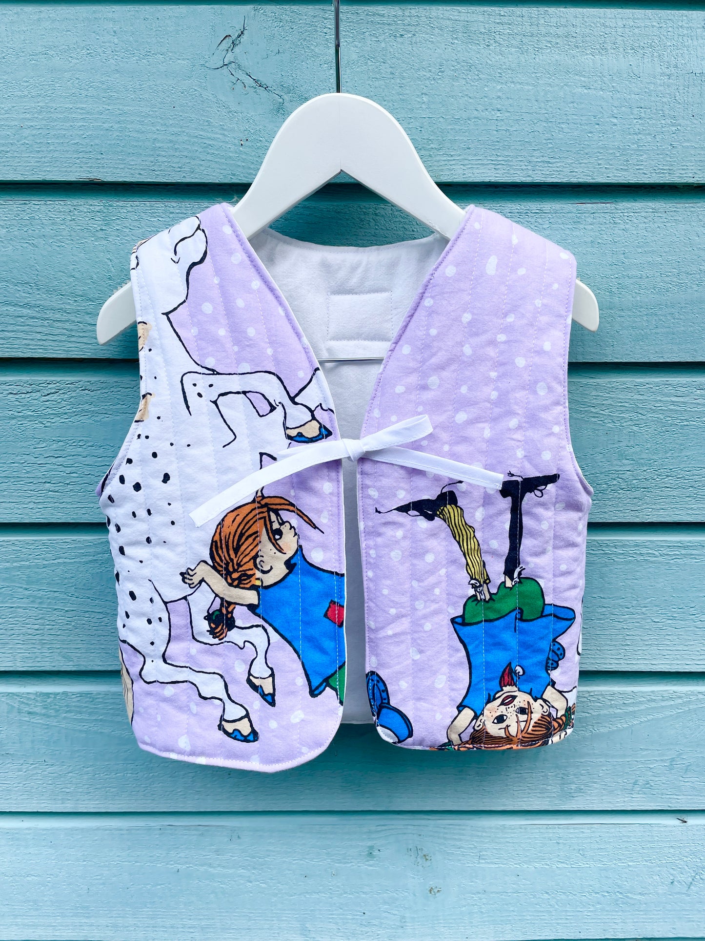 Quiltet vest - Lilla Pippi str. 98 - 104