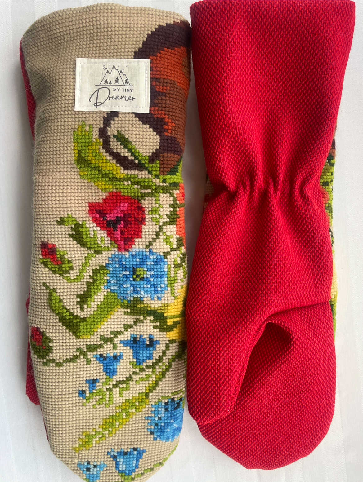 Luffer Røde med broderi